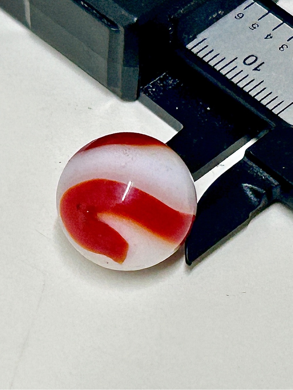 Antique Akro Agate Corkscrew Red & White Swirl Marble